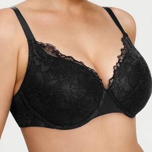 NWT! Popilush Full Coverage Black Lace Underwire Everyday Bra 40DDD